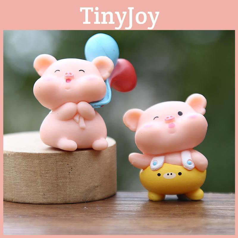 Moon Pig Pvc Figurine Toy Miniature Animal Desktop Decor For Kids And Collectors