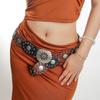 Large Eyelets Belt Western Waistband Pants Belt Fashion Bohemian Waiststrap Dress Belt 2000s PU Belt Women Waist Ornaments