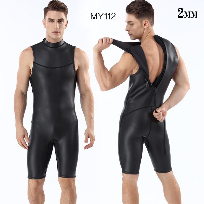 2mm CR Neopren Ganzkörper-Neoprenanzug Tauchen Schwimmen Wassersport Herren Kurzer Schnitt Thermisch Warm
