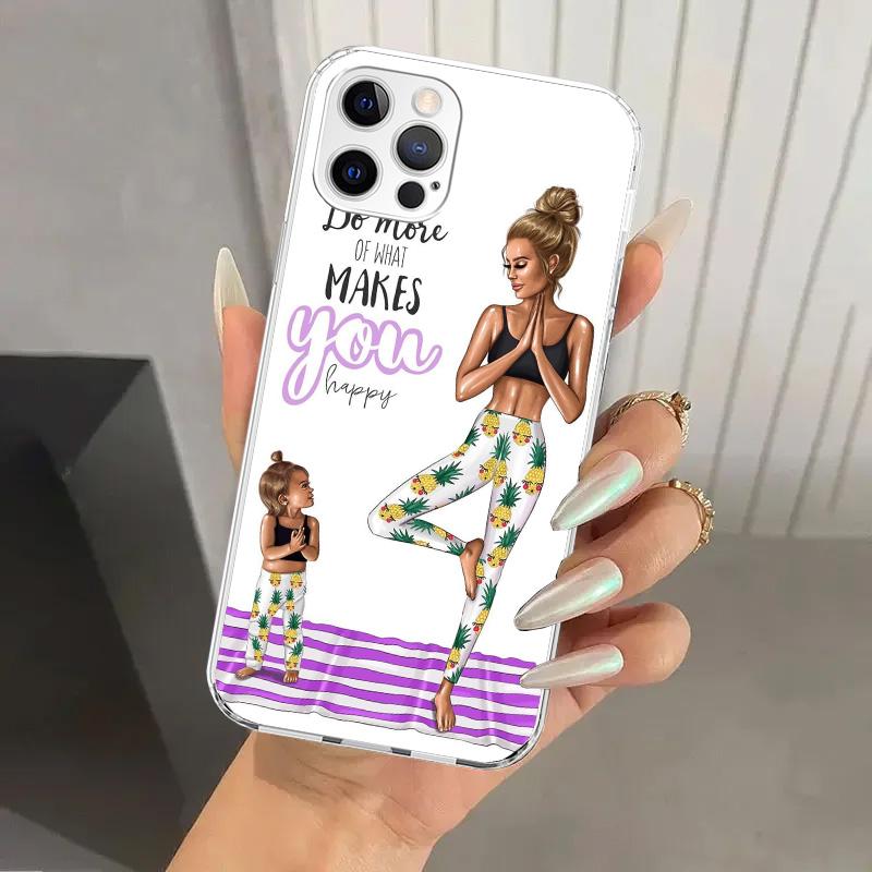 Mom Baby Girls Phone Case for Iphone 17 Air 16 15 Plus 14 13 Mini 12 11 Pro Max 16E 7 8 SE 2020 Soft Funda Print Shell 16 15 14