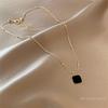 Black Exquisite Minimalist Square Pendant Choker Chains Fashion Necklace For Women Jewelry Party Gifts