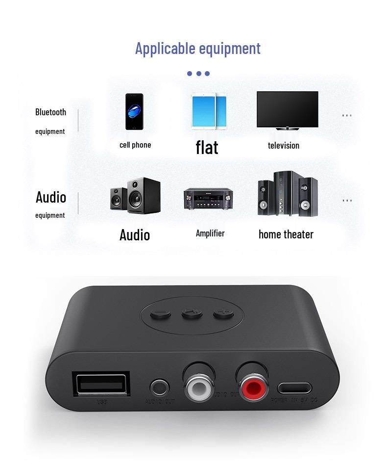 NFC Bluetooth 5.3 Music Receiver & Hands-free Car Speaker with USB Flash Drive Support