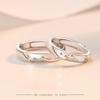 Matching Rings Mountain Sea Promise Band Rings Open Ring Adjustable Lovers Ring Set for Him Her Girlfriend Boyfriend