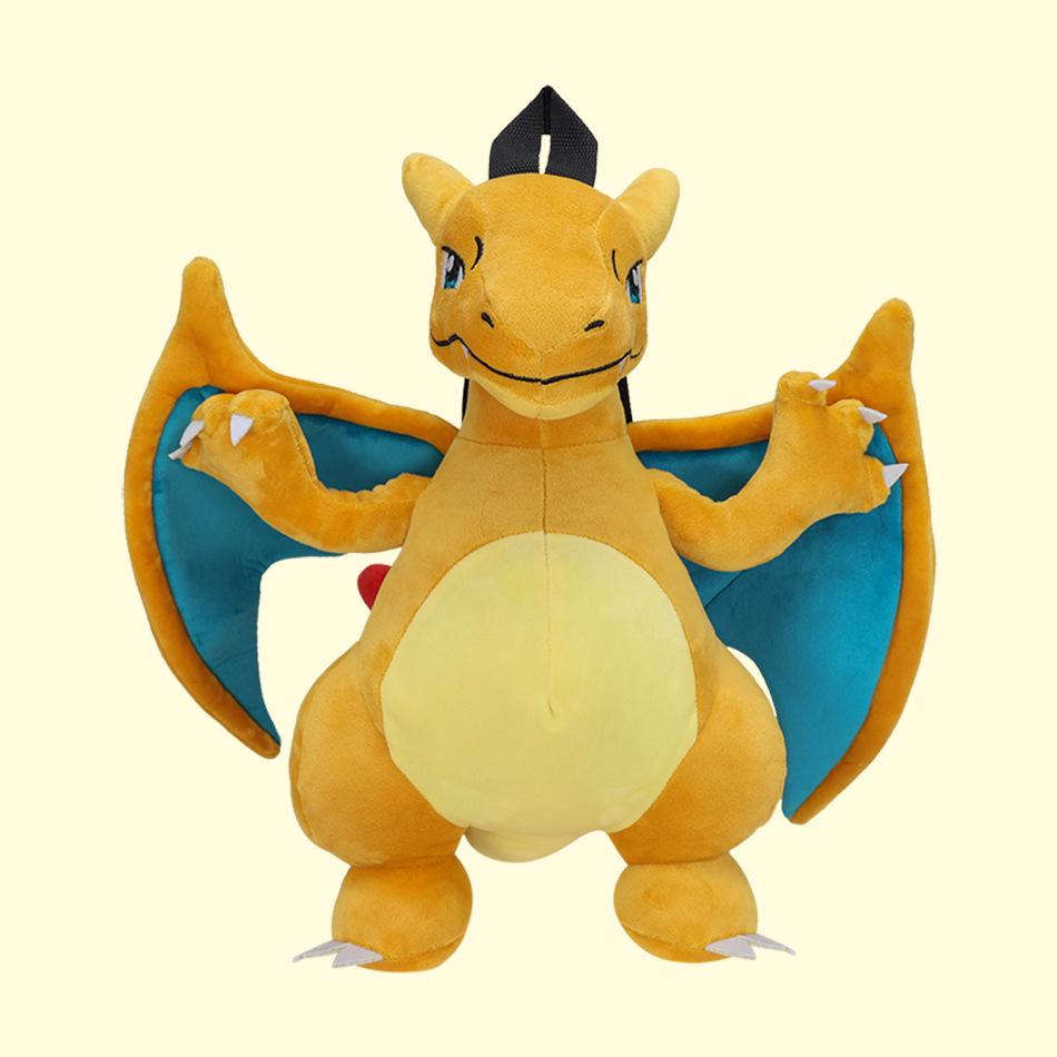 Set of 8 Cute Pokemon Plush Backpacks: Charizard, Gengar, Mimikyu, Charmander - Perfect for Kindergarten