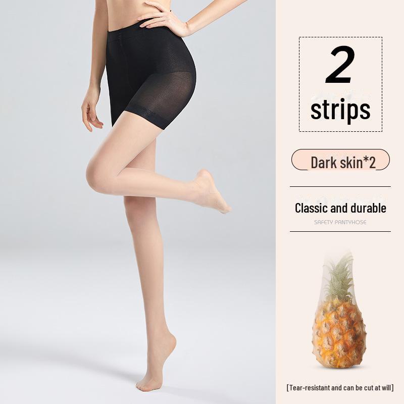 Women's Anti-Wolf 2-in-1 Summer Pantyhose: Thin, Durable, Anti-Snag, Anti-Exposure Stockings with Safety Pants (2 Pairs).