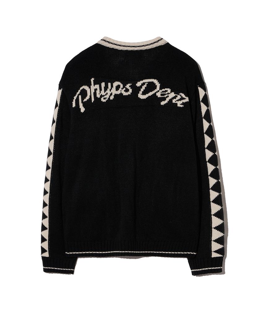 Physical Department Bare Round Neck Cardigan_Black