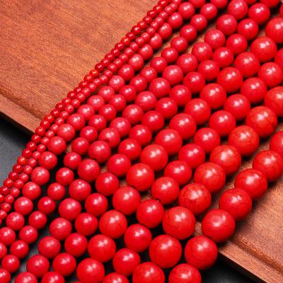 Loose Beads for Necklace Bracelet DIY Beaded Material Natural Stone 15-40pcs Fashion Jewelry Making Beads 4-14mm Red Turquoise Pendant Accessories