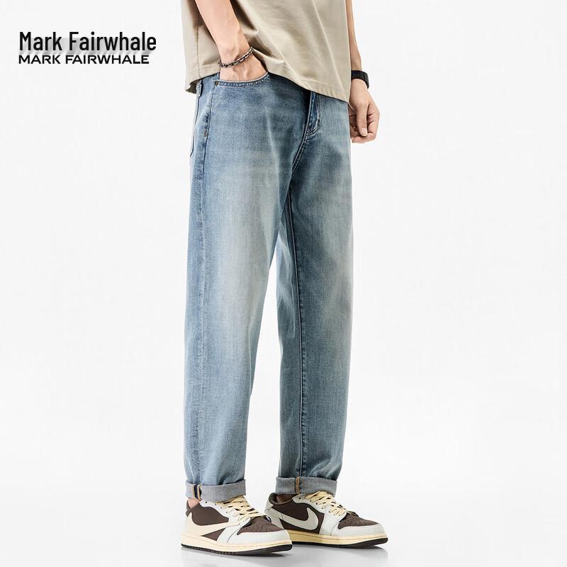 Mark Fairwhale Men's Tencel Blend Loose Straight-Leg Jeans