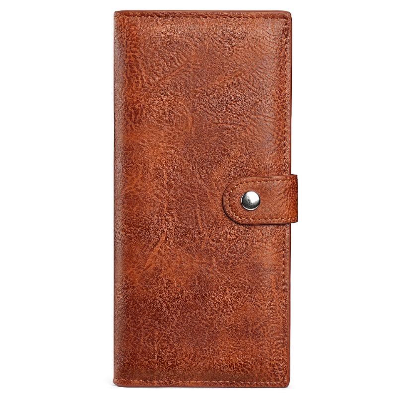 Vintage Long Wallet Men Women PU Leather Clutch Wallet Multi Card Holder Zipper Coin Pocket Business Wallet