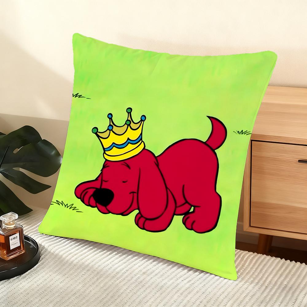 C-Clifford The Big Red Dog Cushion Cover Soft Short Plush Pillow Cover Smooth Cozy Texture Aesthetic Cushion Case Home Decor