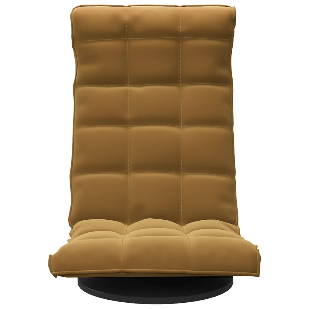 Floor Chair Swivel Brown Velvet