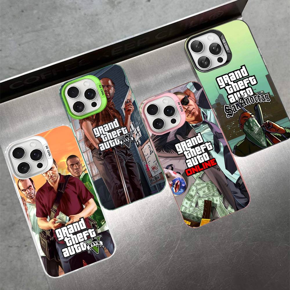 San Andreas G-GTA Phone Case For iPhone 16 15 14 13 12 11 Pro Max 17 Plus Colorful Cover