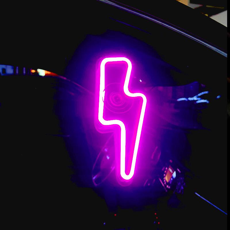 Neon Cyberpunk LED Lightning Window Light: Electric Interior Decor