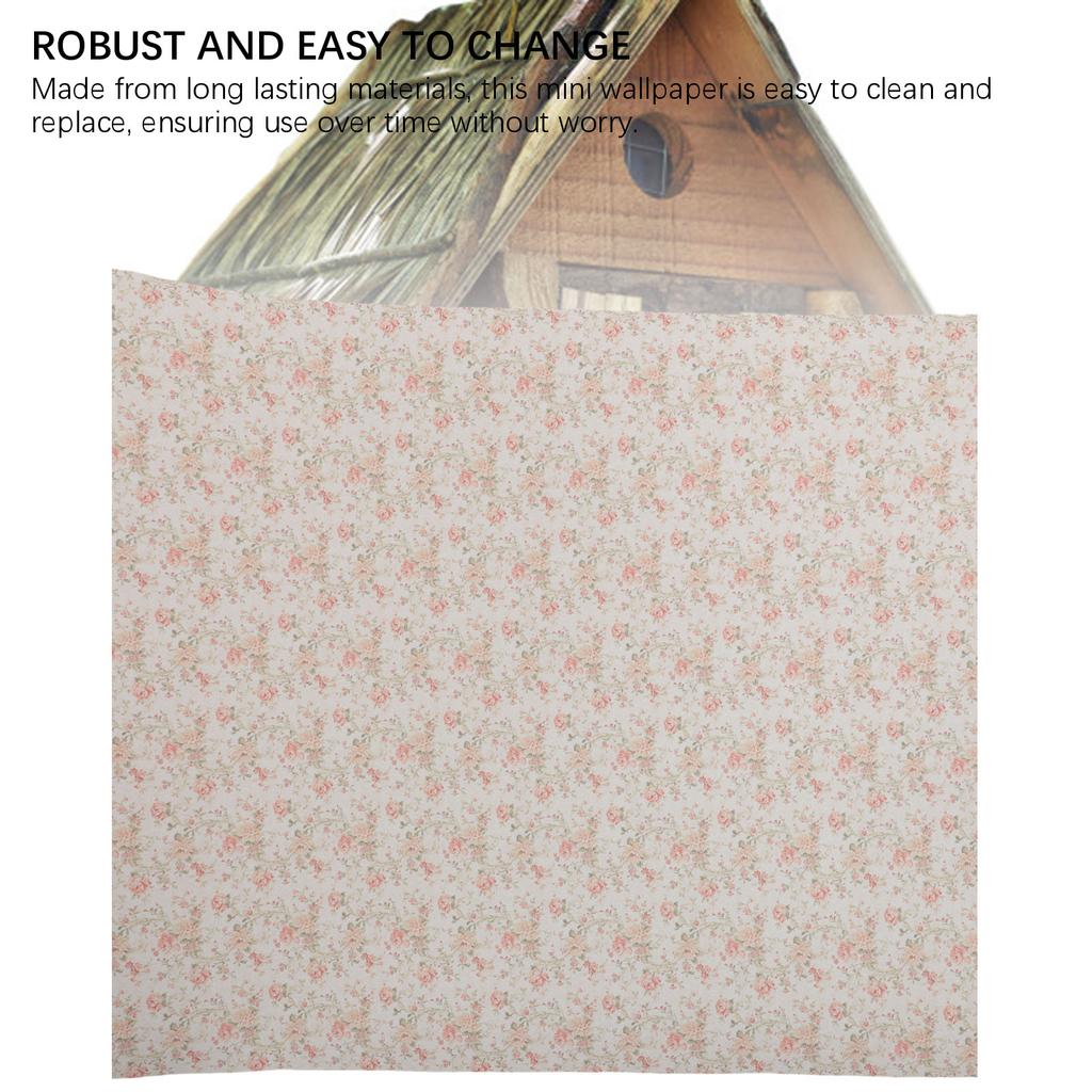 1: 12 Scale Dollhouse Wallpaper Cute Realistic Miniature Print Wallpaper for Home Decor Type 1