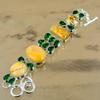 925 Silver Natural Brecciated Mookaite Chrome Diopside Chain Bracelet Jewelry