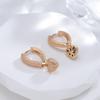 Cercei Love Heart Dangle Pentru Femei Kinel Rose Gold Color Bijuterii Vintage