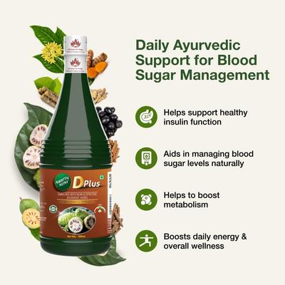 Amrith Noni D Plus Liquid 500Ml, Ayurvedic Human Clinical Trail Tested Formula, Manage Blood Sugar Levels In Diabetes, Noni, Jambu, Amla, Madhuna