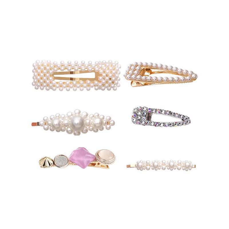 Korean Rhinestone Pearl Hairpin for Women: Elegant Side Clip for Bangs