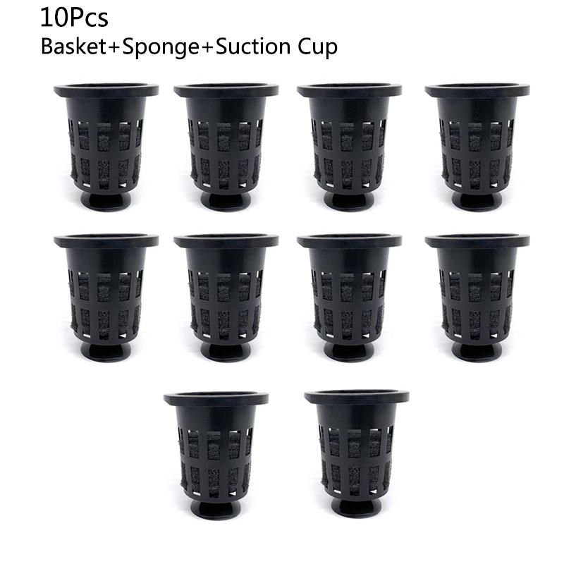 10pcs Aquarium decoration Hanging fish tank Mini Plastic Pot Polka Water potted planting cylinder cup aquarium accessories Black