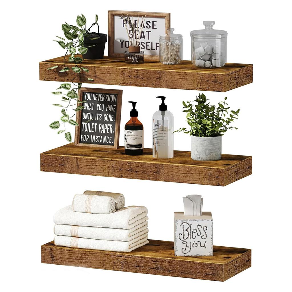 Solid Wood Wall Shelf for Living Room Dining Room TV Wall Storage Shelf Book Shelf Hanger