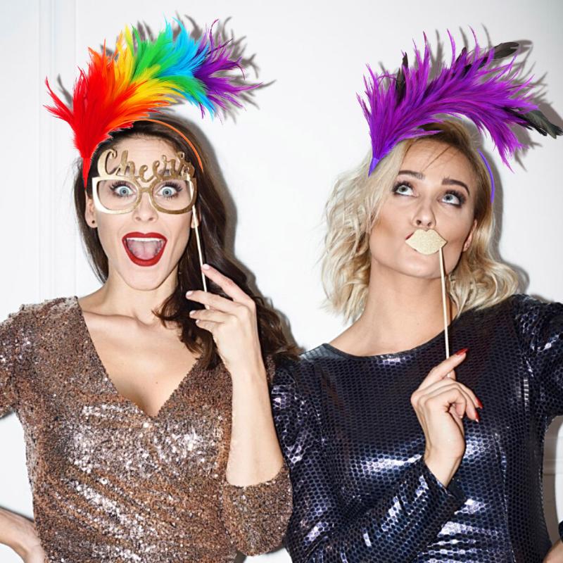 Colorful Feather Headband Headdress Prom Decoration Headband Party Dance Stage Performance Festival Carnival Accessories