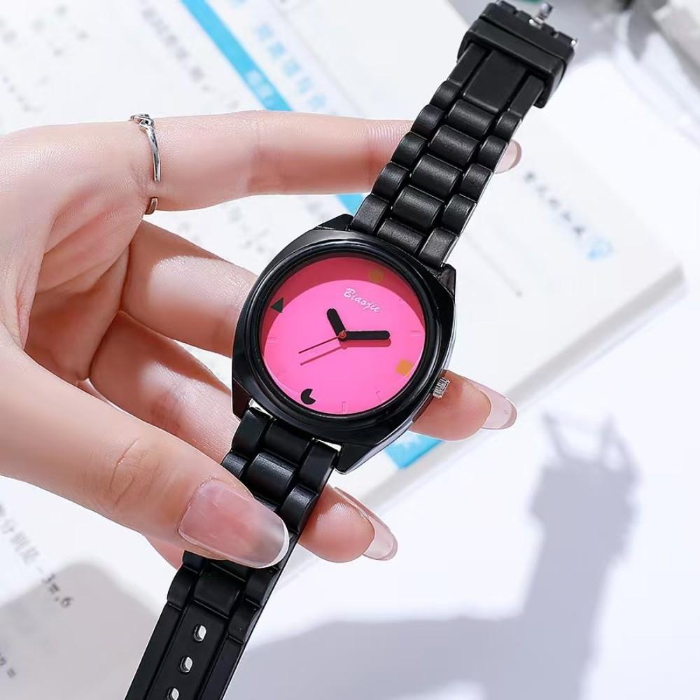 TPU Quarzuhr Rund Schüleruhr Trendige Armbanduhren für Damen Geburtstagsgeschenk für Freunde