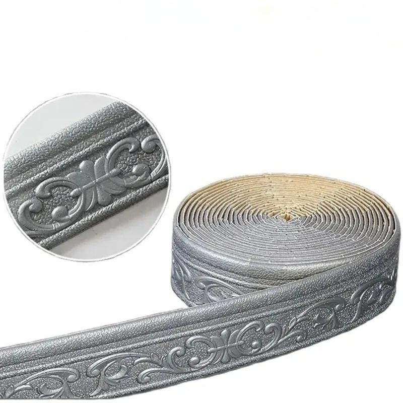 1PC 2.3m/Roll Crown Molding Peel and Stick Flexible Foam Trim Fade Color Self Adhesive Wallpaper Border 3D Sticky Decorative