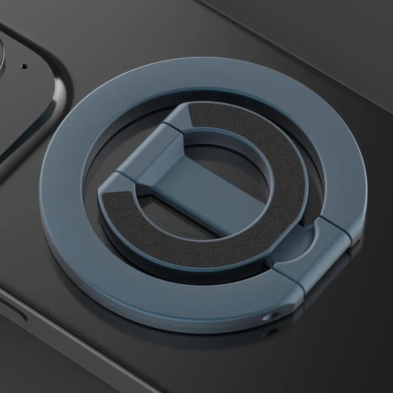 1pc 360 Rotation Adjustable Magnetic Ring Phone Holder Dual-Sided Aluminum Mobile Phone Stand For IPhone 15/14Pro Grip Kickstand
