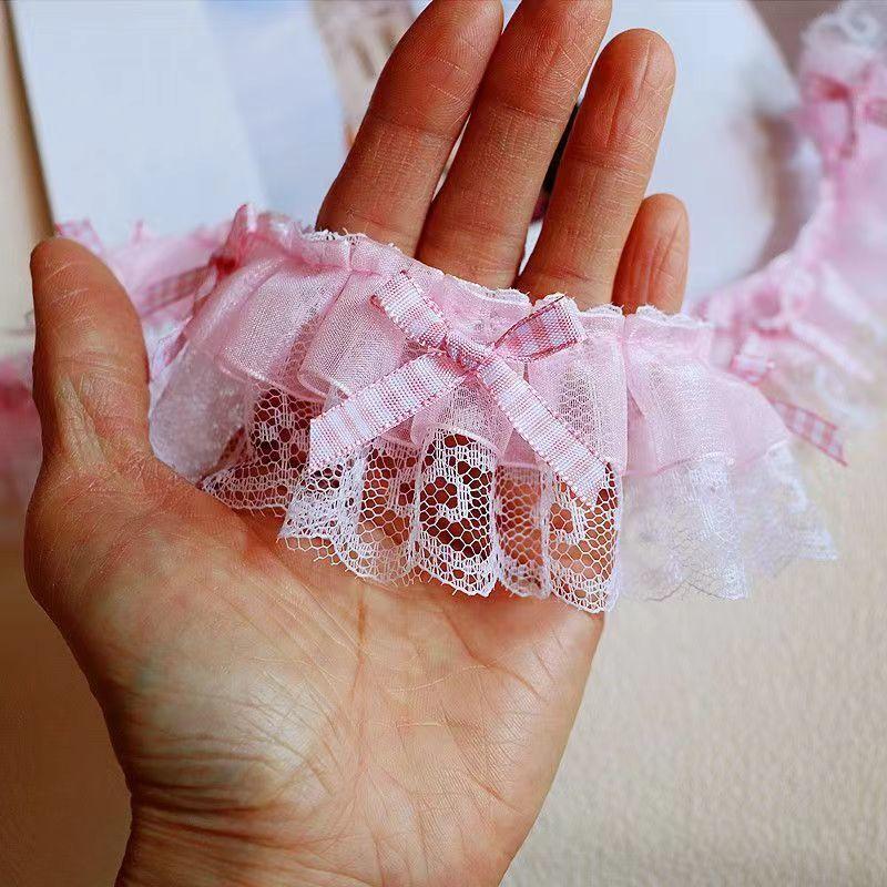 

Клетчатый галстук-бабочка Аппликация Двойной слой кружева DIY Ручная работа Изделия из ткани Одежда Юбка Шляпа Креативная роспись по фетру Швейные принадлежности Поставка 1 yard розовый