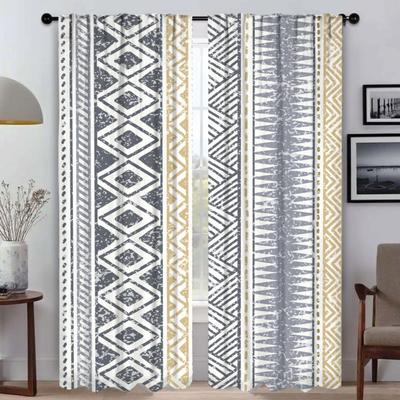 Tulle for Bedroom Bohemian Blackout Curtain for Room 2 Panel Partition Modern Living Room Curtains Halloween Decoration Shades