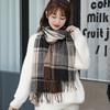 Plaid Scarf for Women Autumn and Winter Warm Tassel New Style Imitation Cashmere Scarf for Men and Women Universal Couple Style