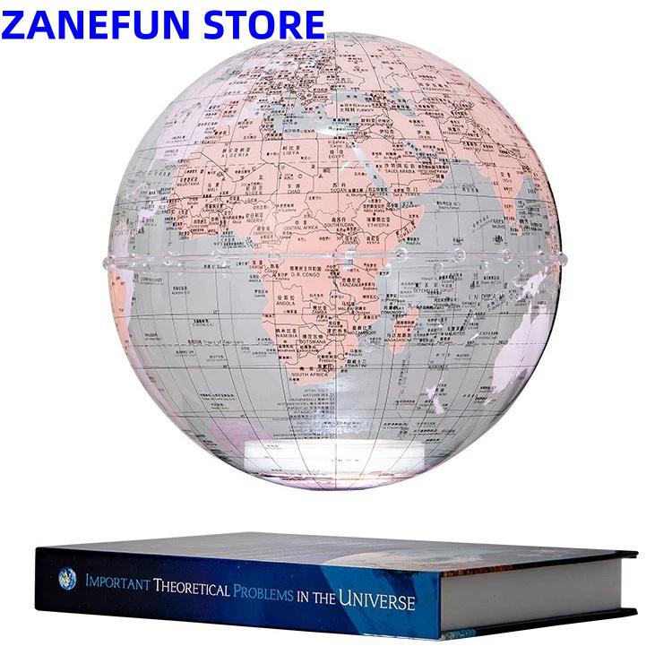 8inch Magnetic Levitating Globe 20cm Transparent Globe Lamp LED Light ABS Globe Home Office Decoration Christmas Business Gifts