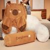 Plush Fur Brown Cartoon Seat Cushion Pillow Office Chairs Protect Waist Cushion Home Living Room Sofa Pillow Decoration