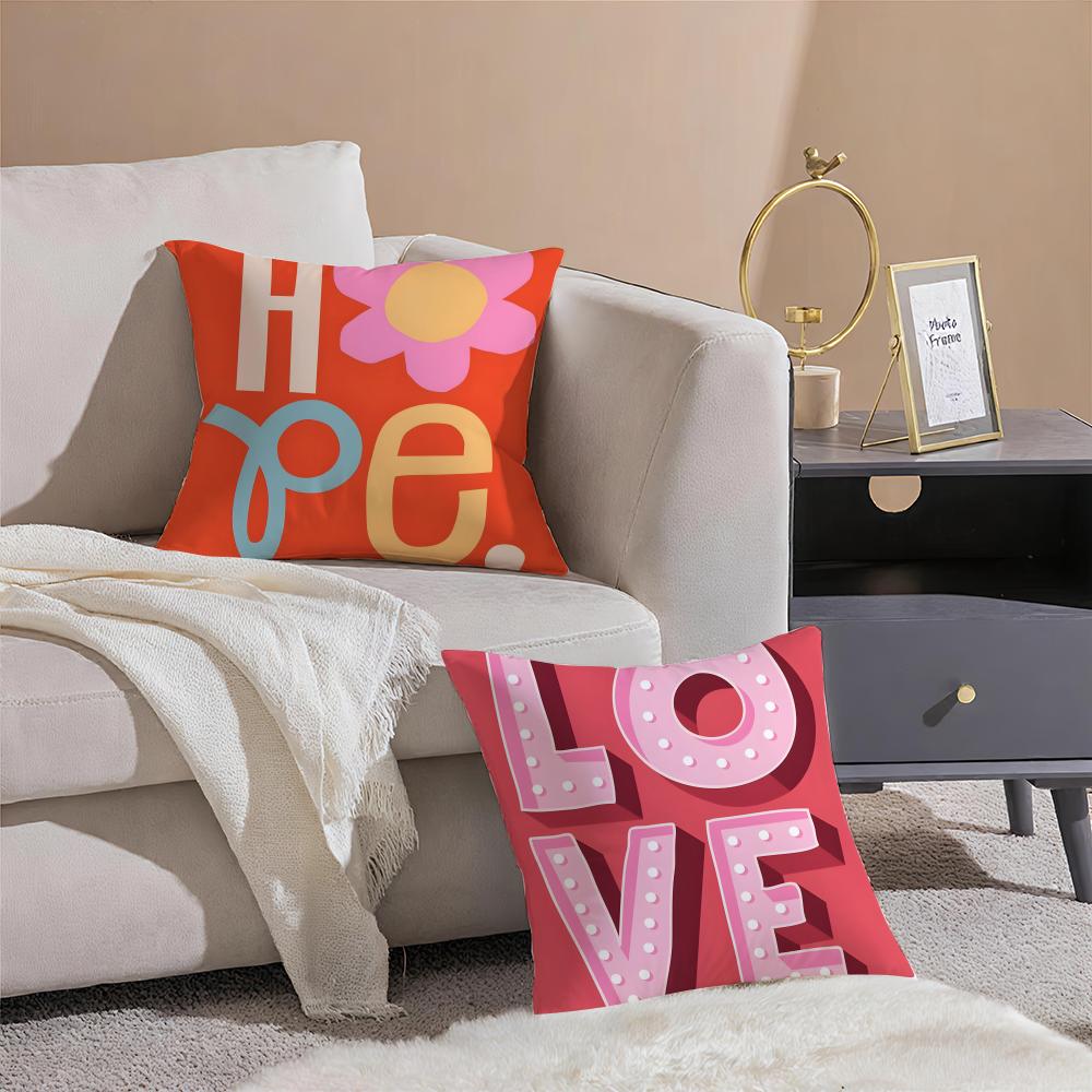 Uplifting Enduring Hope And Love Cushion Cover Throw Pillow Cover Hidden Button Durable Polyester Chair Cushion
