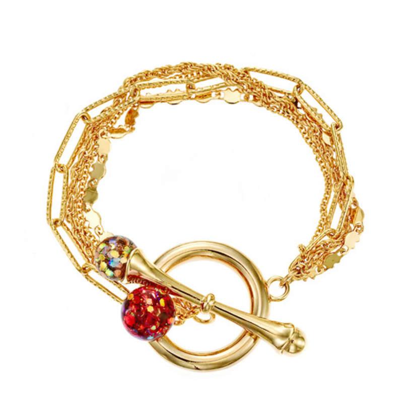 

luvinball Buckle Snowball Bracelet Gold Red