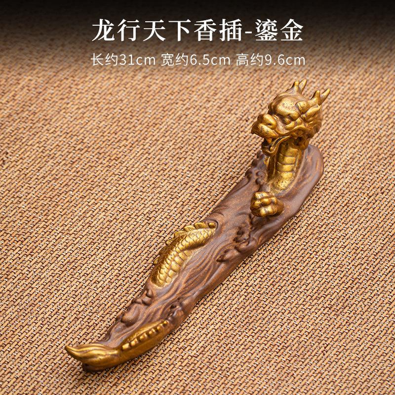 Chinese Dargon Mountain Backflow Incense Burner Incense Stick Holder Aromatherapy Gilding Pottery Censer Zen Yoga Decor Crafts