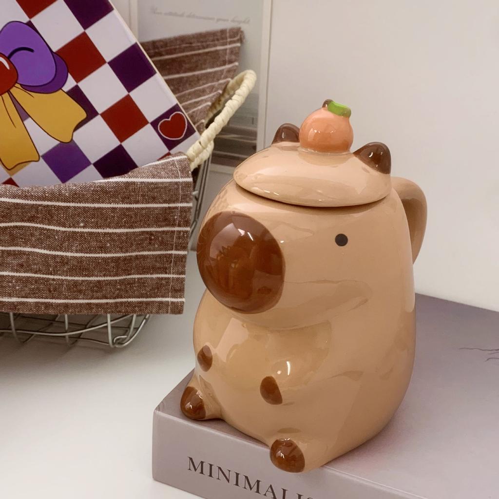 Uroczy Kreskówkowy Ceramiczny Kubek do Kawy Roller 16 oz Kubek do Kawy z Pokrywką Kubek Delfina Zabawny i Unikalny Damski Kubek do Kawy Prezent