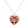 Luxury Hollow Out Heart Rhinestone Locket Pendant Necklace Green Red Pink Purple Blue Roseo Color Crystal Inside For Women