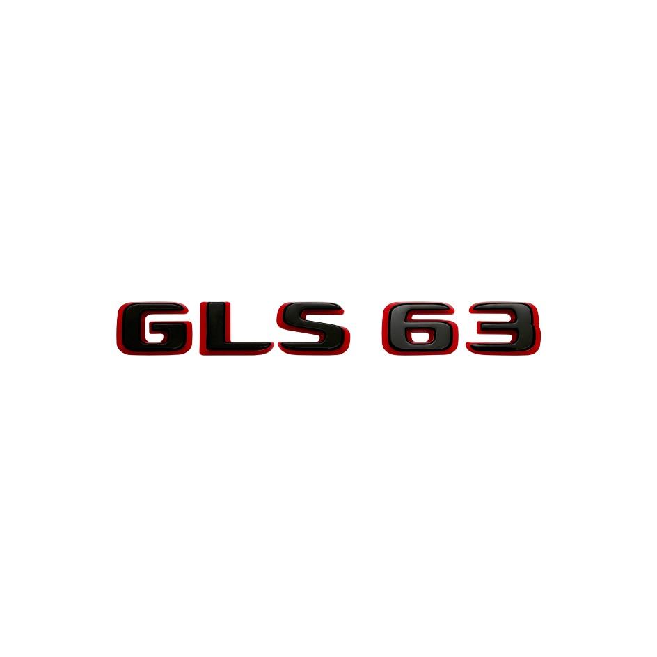 

2024 New style Two tone Letters Numbers GLS63 V8 BITURBO 4MATIC+ Emblem for Mercedes Benz X167 X166 Car Trunk Nameplate Sticker Black Red