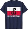 Poolse Verzet Vlag van Polen Heren T-shirt Korte Mouw Casual 100% Katoen Ronde Hals Zomer T-shirts