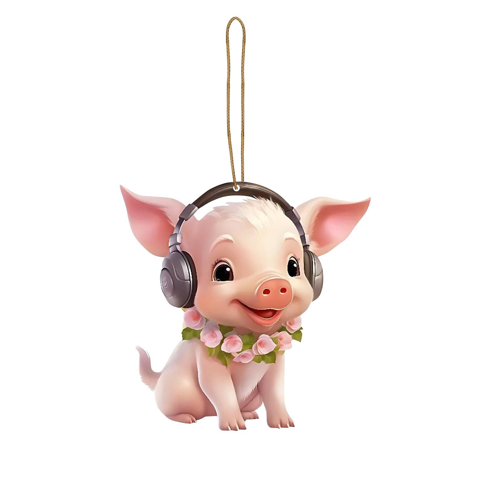 

Цікава акрилова бірка з поросятком, бірка для ключів від машини, модна декоративна прикраса-підвіска зі смішною свинкою, 1 шт. Найкращий подарунок для друзів One Size