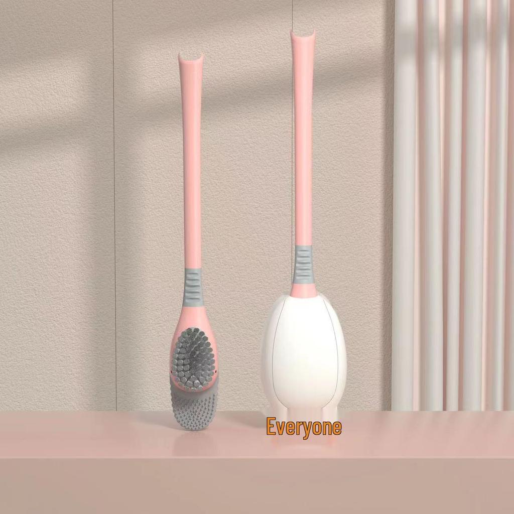 Diving Duck Wall-Mounted Silicone Toilet Brush - Multifunctional, Punch-Free, No Dead Angle Cleaning