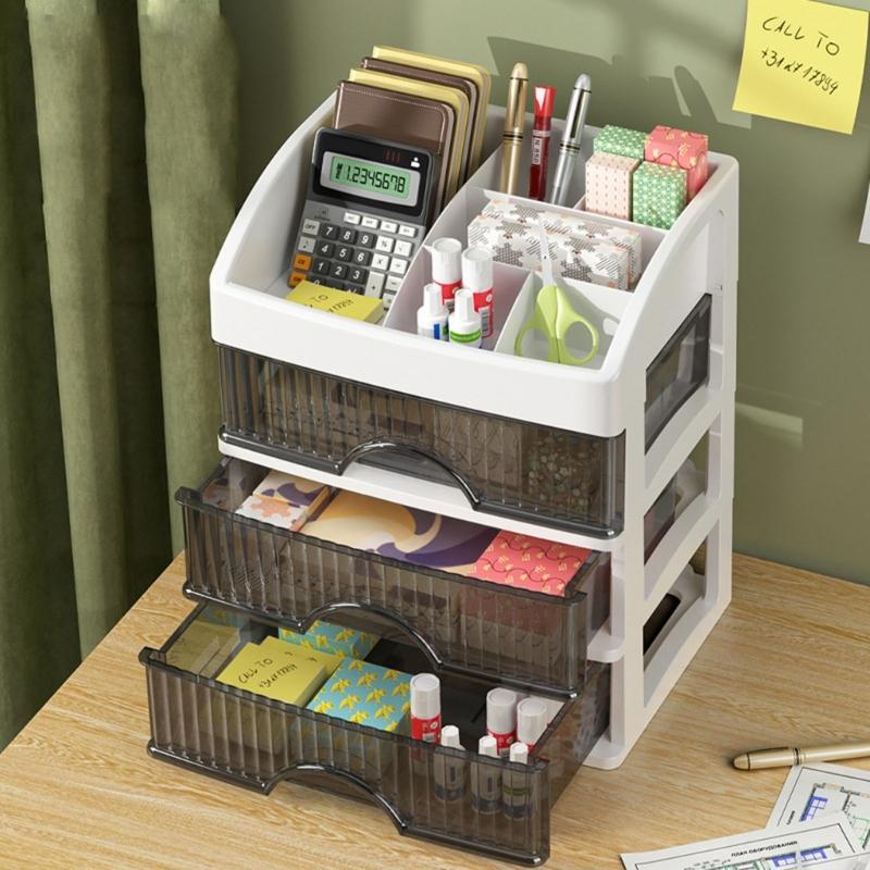 Portable Sturdy PP Drawer Cabinet Home Accessory for Desktop Organization Stylish for Various Office Items Storage