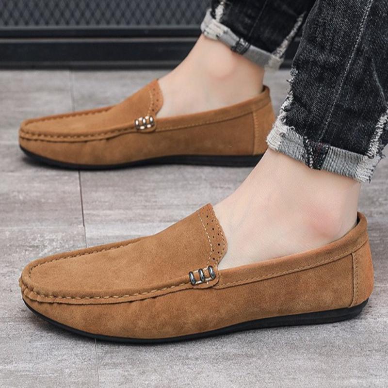 New Spring Autumn Men'S Single Shoes Trendy Suede One Step Lazy Shoes Matte Spirit Young Men'S Casual Leather Shoes