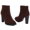 Women's Ankle Boots Autumn Winter High Heels Short Boot For Women Red Black Flock Party Shoes Female Large Size 45 47 Fashion