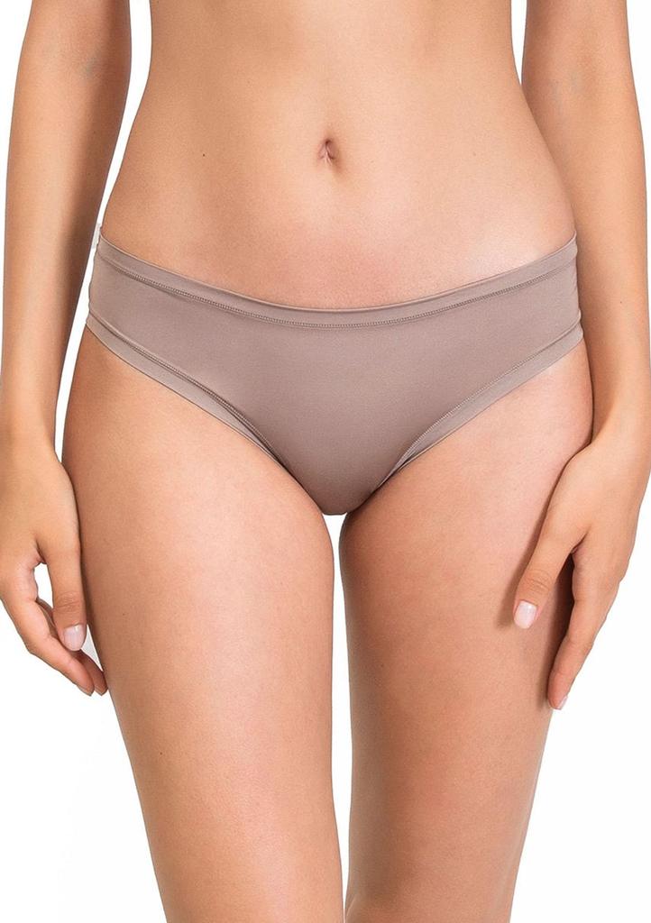 Figi damskie klasyczne z miękkiej gładkiej mikrofibry 1555 Fantastic Dark Beige Sielei SIELEI 1555 FIGI DAMSKIE FANTASTIC beige M
