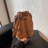 Bolsa de balde retrô de camurça para outono e inverno bolsa clássica de camurça com cordão bolsa para celular feminina nova bolsa transversal de camurça