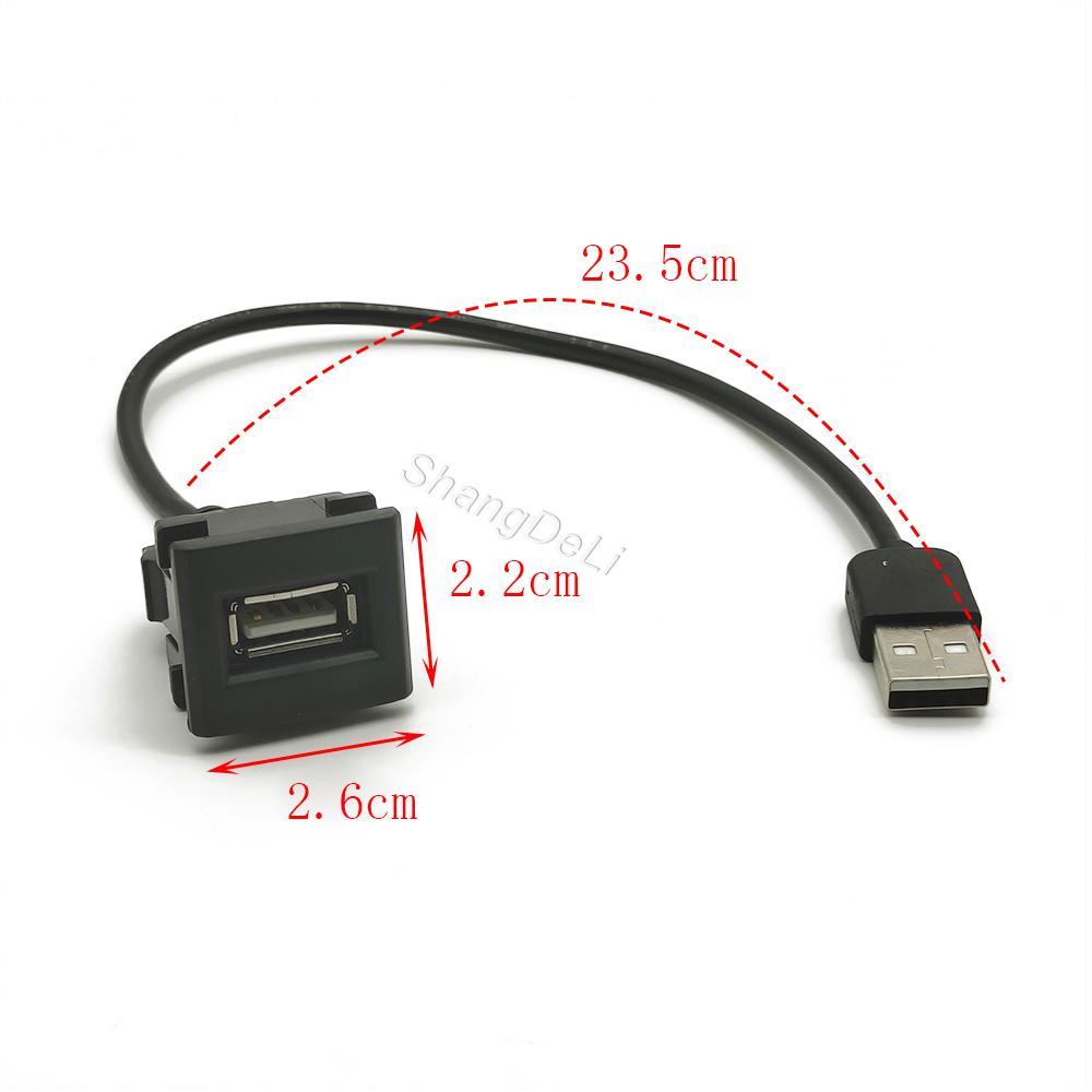 1PC Fit For Toyota Cross ALTIS AURIS CAMRY RAV4 2019 Car USB Extension Cord Socket Connector Port Accessories