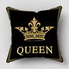 Schwarz Und Gold König Und Königin Buchstaben Quadrat Heim Büro Dekoration Kissenbezug Kissen Kissen Weich Und Nicht Verblassend