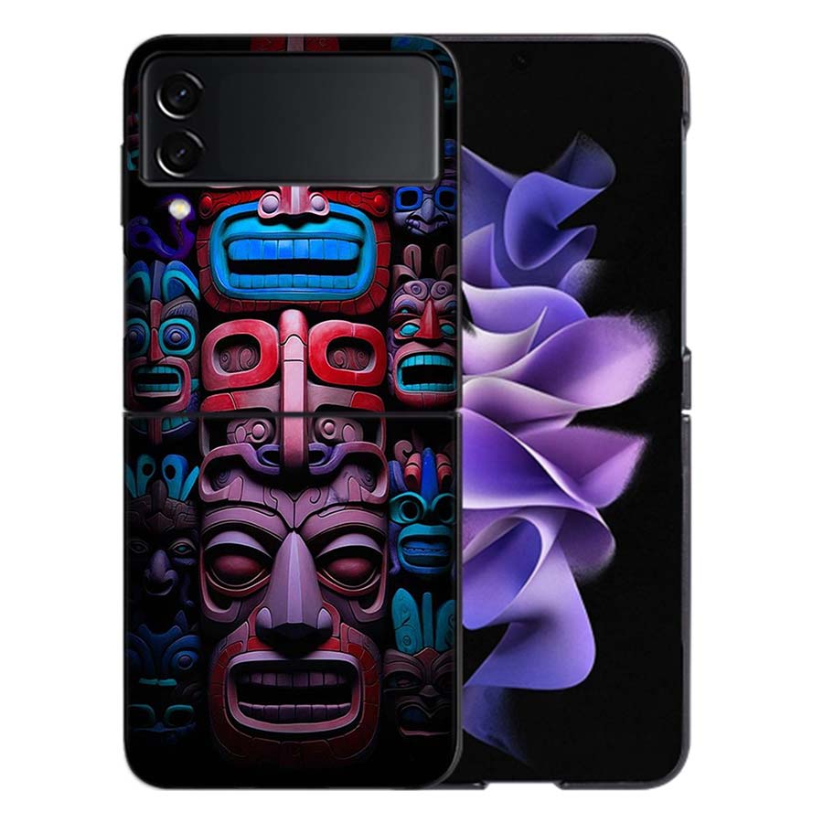 

Aztec Maya Stone Coque For Samsung Z Flip7 6 Galaxy Case Shockproof Z Flip5 Z Flip3 4 5G Hard Cover Phone TPU PC Hard Funda Galaxy Z Flip